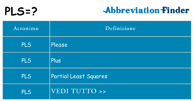 Che cosa significa l'acronimo pls