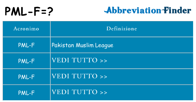 Che cosa significa l'acronimo pml-f