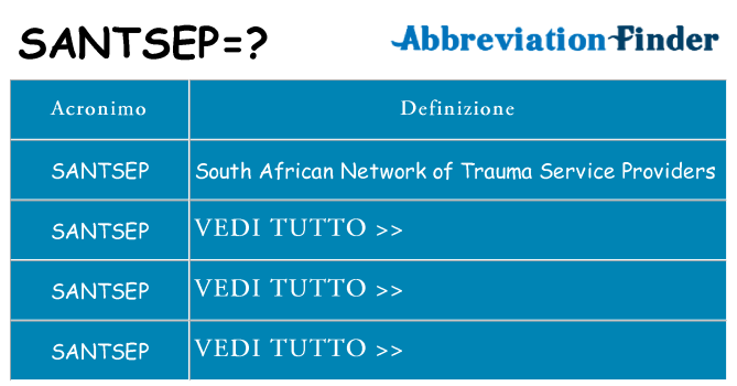 Che cosa significa l'acronimo santsep
