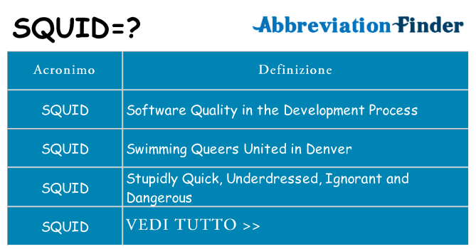 Che cosa significa l'acronimo squid