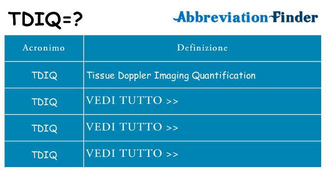 Che cosa significa l'acronimo tdiq