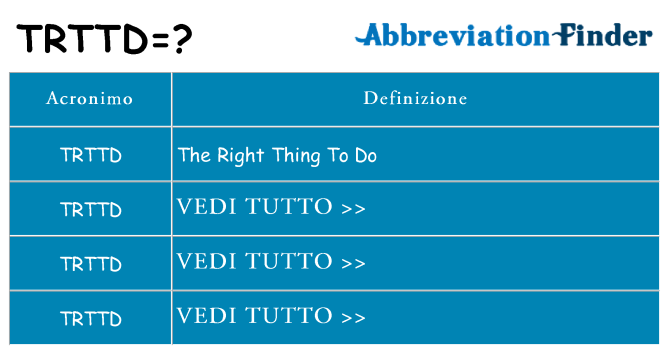 Che cosa significa l'acronimo trttd