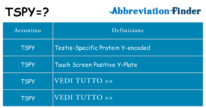 Che cosa significa l'acronimo tspy