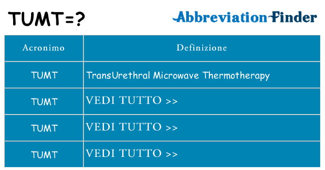 Che cosa significa l'acronimo tumt