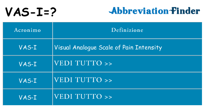 Che cosa significa l'acronimo vas-i
