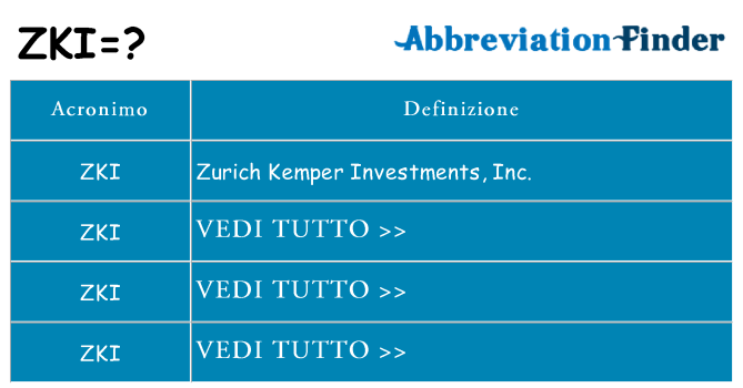 Che cosa significa l'acronimo zki