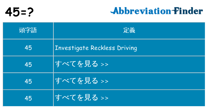 45 は何の略します。