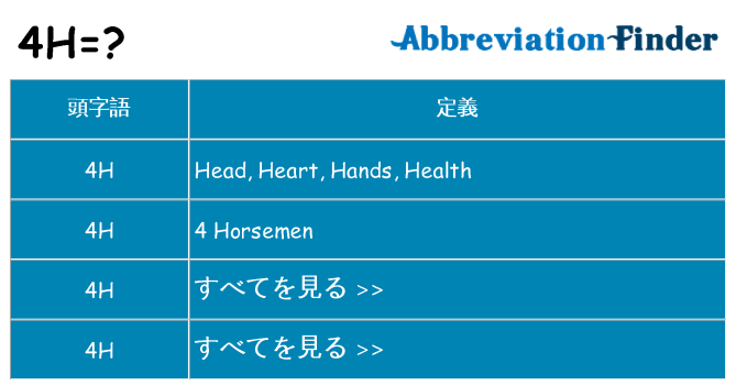 4h は何の略します。