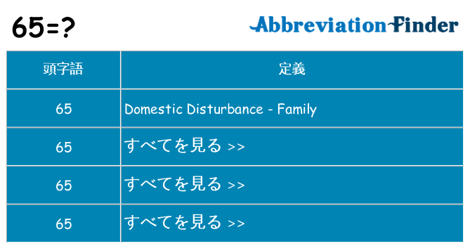 65 は何の略します。