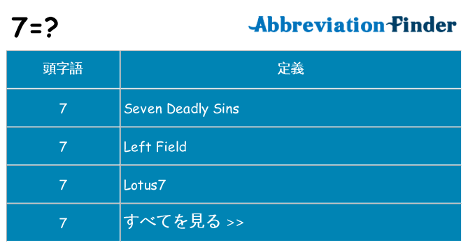 7 は何の略します。