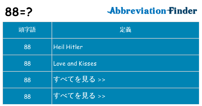 88 は何の略します。