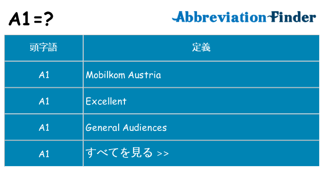 a1 は何の略します。