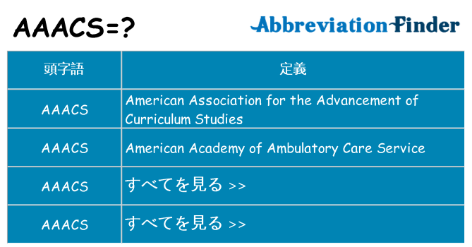 aaacs は何の略します。