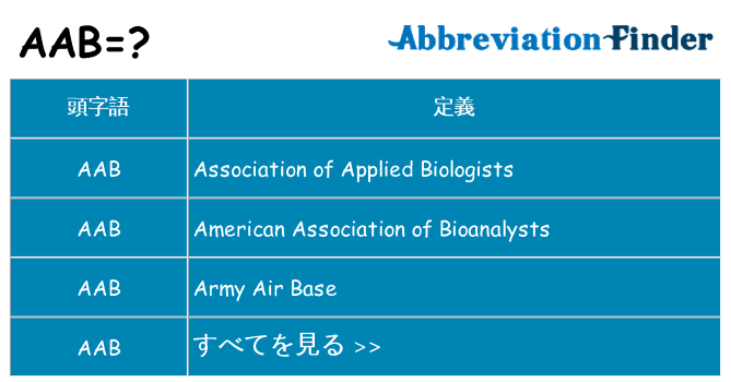 aab は何の略します。