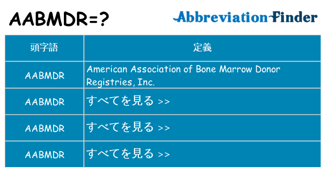 aabmdr は何の略します。