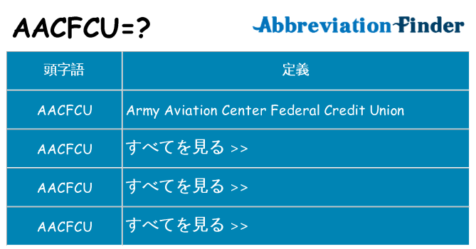 aacfcu は何の略します。