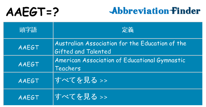aaegt は何の略します。