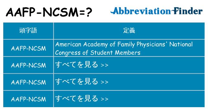 aafp-ncsm は何の略します。