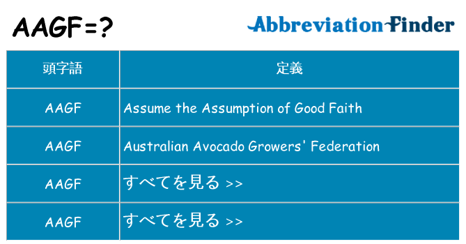 aagf は何の略します。