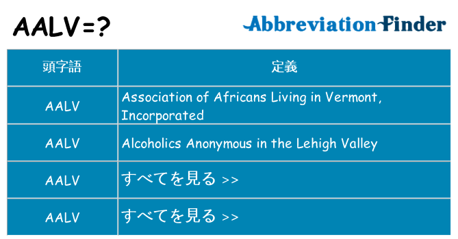 aalv は何の略します。
