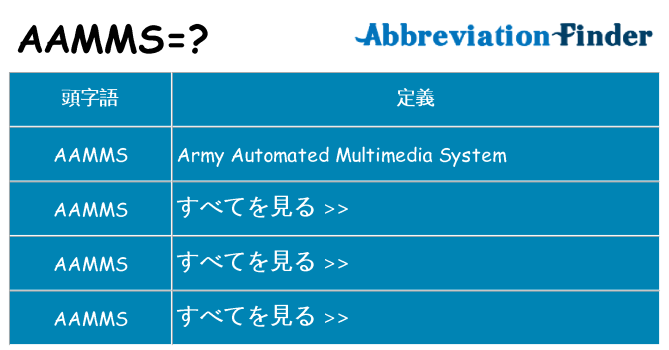 aamms は何の略します。