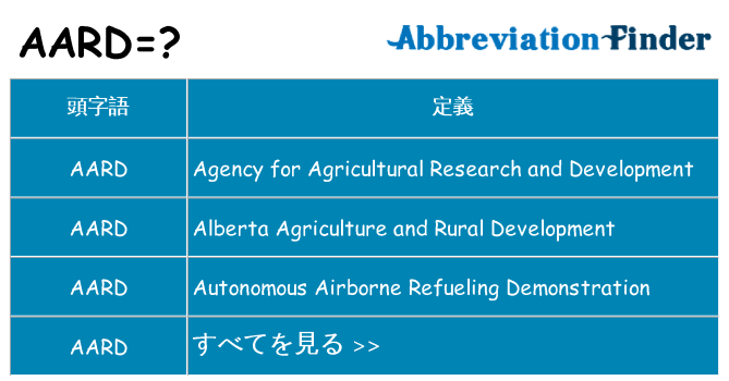 aard は何の略します。