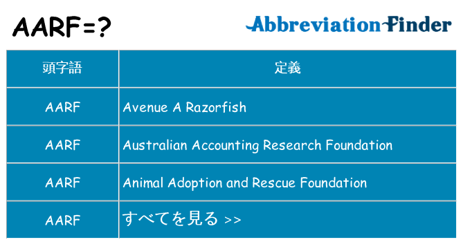 aarf は何の略します。
