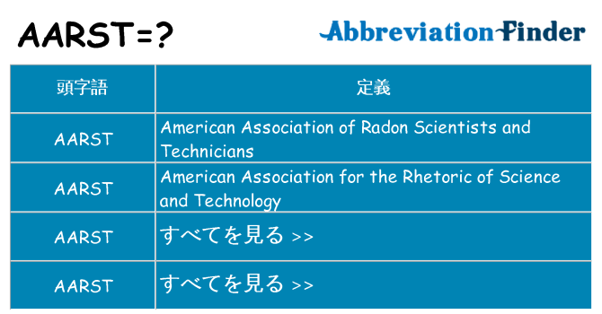 aarst は何の略します。