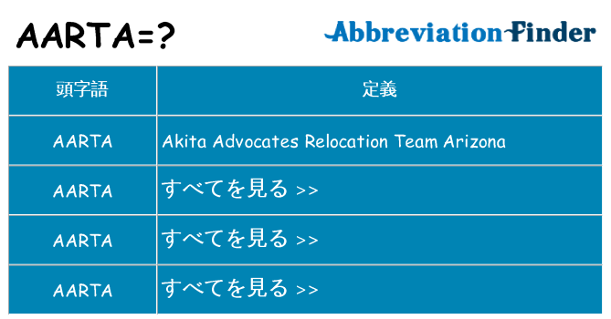 aarta は何の略します。