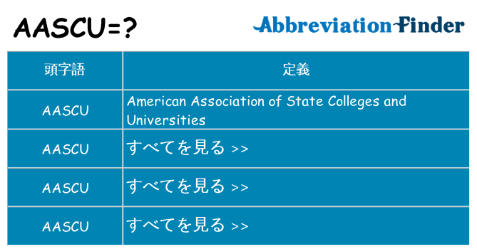 aascu は何の略します。