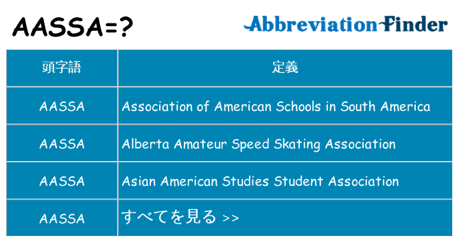 aassa は何の略します。