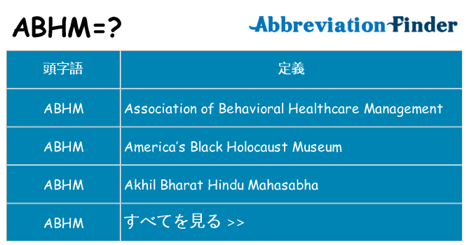 abhm は何の略します。