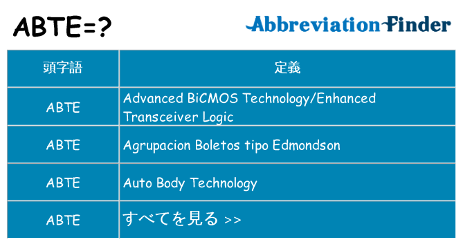 abte は何の略します。
