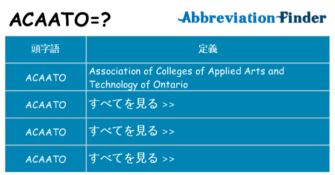 acaato は何の略します。