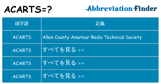 acarts は何の略します。