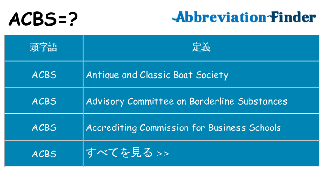 acbs は何の略します。