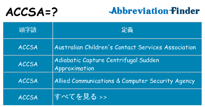 accsa は何の略します。