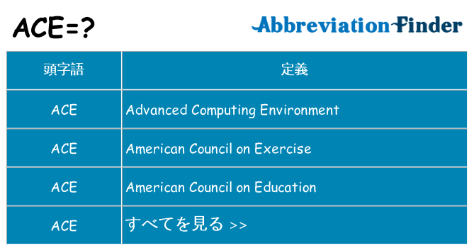 ace は何の略します。