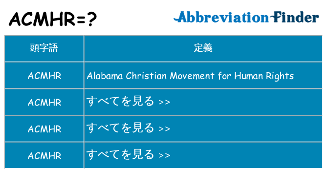 acmhr は何の略します。