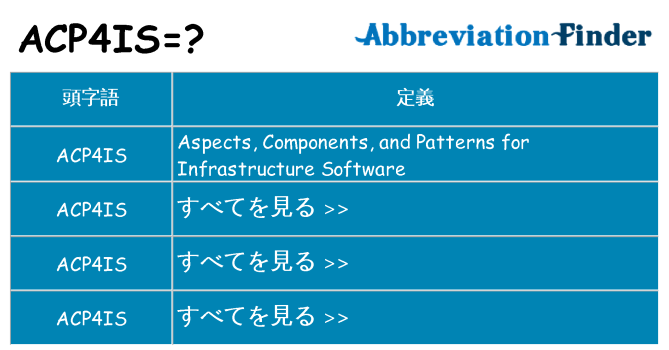 acp4is は何の略します。