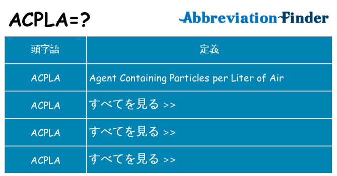 acpla は何の略します。