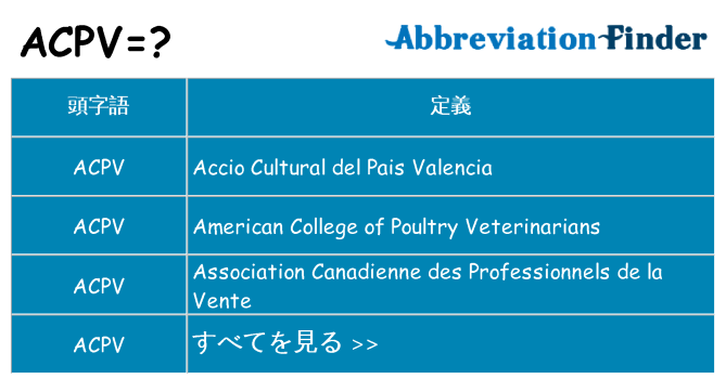 acpv は何の略します。