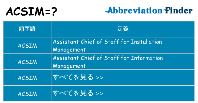 acsim は何の略します。