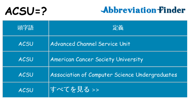 acsu は何の略します。