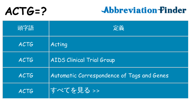 actg は何の略します。