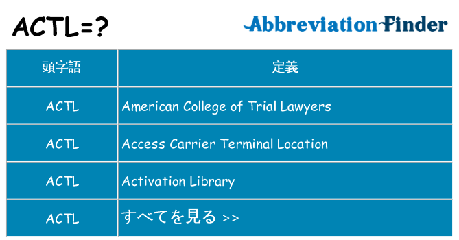 actl は何の略します。