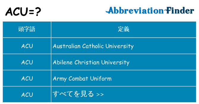 acu は何の略します。
