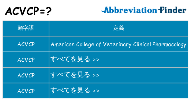 acvcp は何の略します。