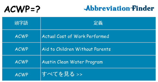 acwp は何の略します。