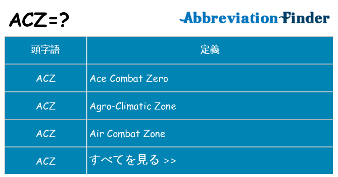 acz は何の略します。